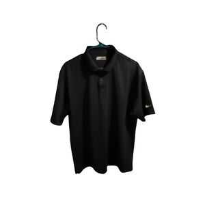 Nike Golf Polo Shirt Black Dri-FIT Men's Large Short Sleeve Performance